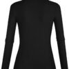 POPZONE Women Lettuce Trim Mock Neck Long Sleeve Slim Fit Ribbed Knit Tee Shirt Tops