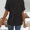 T Shirts Short Sleeve V Neck Tees Womens Tops Beach Vacation Fashion Clothes 2025 Casual Summer Spring Fall Outfits