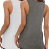 KKJ 2 Pack Womens Tank Tops Summer V Neck Sleeveless Loose Casual Blouses Beach Vacation Outfits Shirt Spring Trendy Clothes