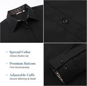 WARHORSEE Womens Cotton Button Down Dress Shirt Long Sleeve Easy Care Dressy Work Tops Business Casual Blouses for Women