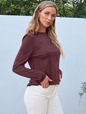 AUTOMET Long Sleeve Shirts for Women Business Casual Tops Fall Fashion Clothes Workout Plus Size Teacher School Outfits 2025