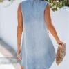 CUPSHE Women Denim Mini Dress Jean Dresses V Neck Sleeveless Casual Summer Outfits 2025 Trendy