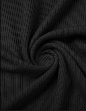 POPZONE Women Lettuce Trim Mock Neck Long Sleeve Slim Fit Ribbed Knit Tee Shirt Tops