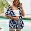 LOMON Women Summer Hawaiian Shirts Floral Short Sleeve Button Down Shirts Hawaii Tropical Beach Tops Outfits