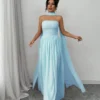Women's Elegant Party Solid Strapless Dress