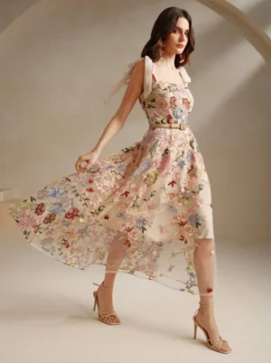 Women's Embroidered Evening Dress