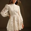 Women's Spring Outfit, Valentine's Day Dress, Stand Collar